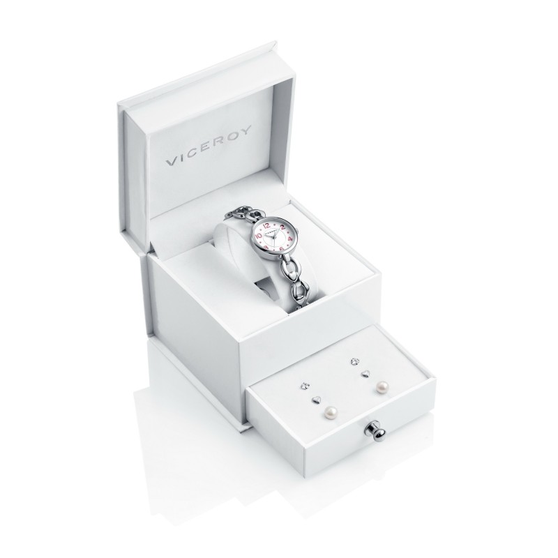 Conjunto Reloj Viceroy Menina Comunhão 40946-05 com Brincos Prata