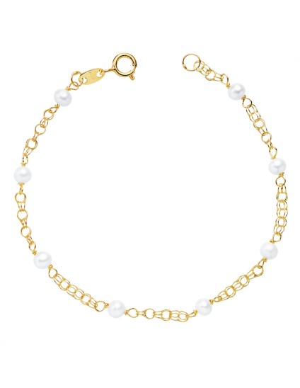Pulsera Perlas Oro 18k Comunión | Compra Ahora