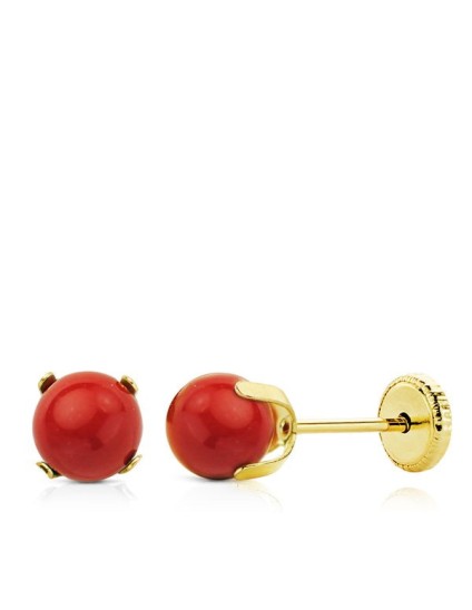 Pendientes Oro Amarillo Garras Coral Oro 18k - ¡Compra Ahora!