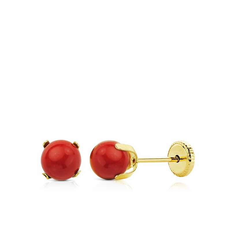Pendientes Oro Amarillo Garras Coral Oro 18k - ¡Compra Ahora!