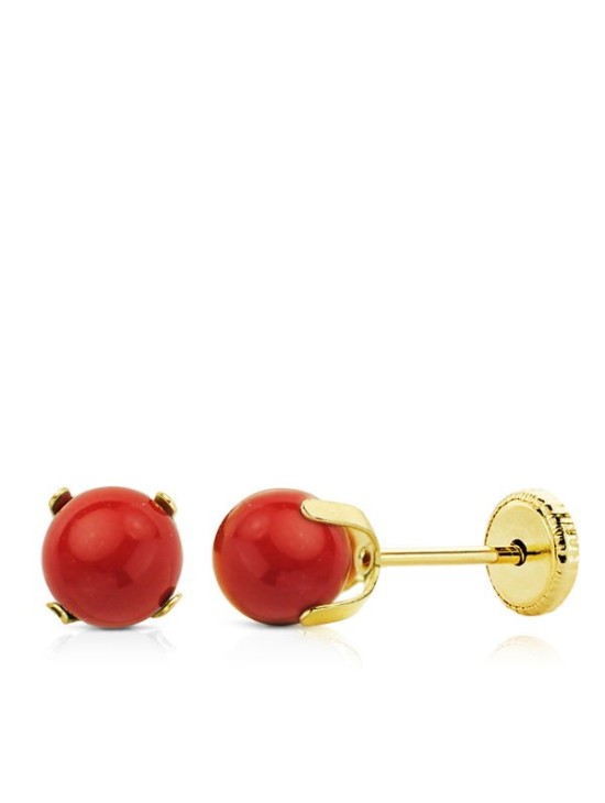 Pendientes Oro Amarillo Garras Coral Oro 18k - ¡Compra Ahora!