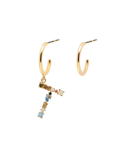 Pendientes P D Paola Letra T - Compra Oficial