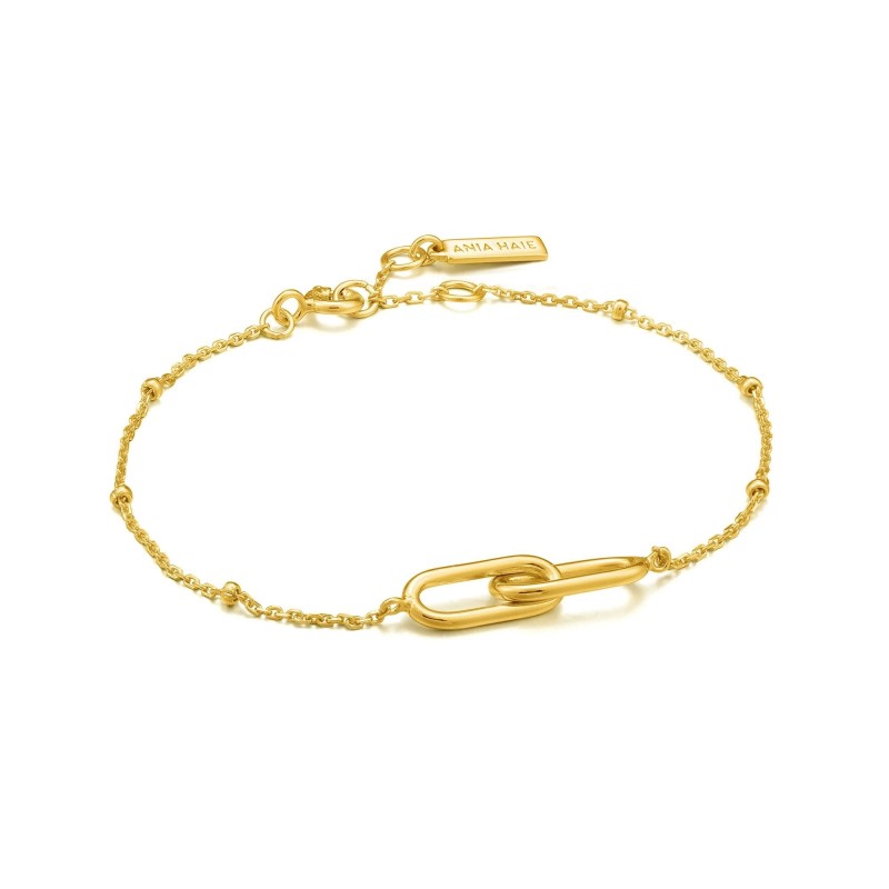 Pulsera Ania Haie Gold Beaded Chain Link B021-01G Plata de Ley | Joyeriá Parejo