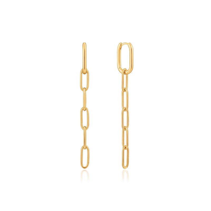 Pendientes Ania Haie Gold Cable Link E021-02G Plata de Ley