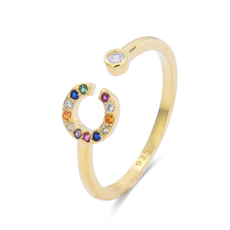 Anillo Luxenter Letra C H2046Y20C00 Plata de Ley Dorada
