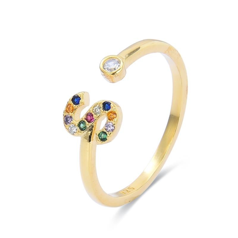 Anillo Luxenter Letra S H2046Y20S00 Plata de Ley Dorada