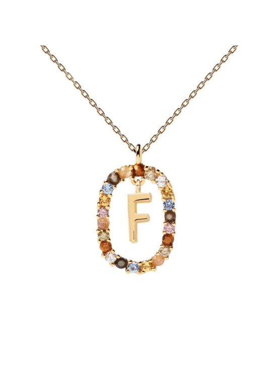 Collar P D Paola Letra F Plata 925MM Dorada | Joyería Parejo