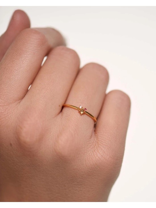 Anillo PDPaola Rosé Blush Plata 925MM Dorado Talla 12