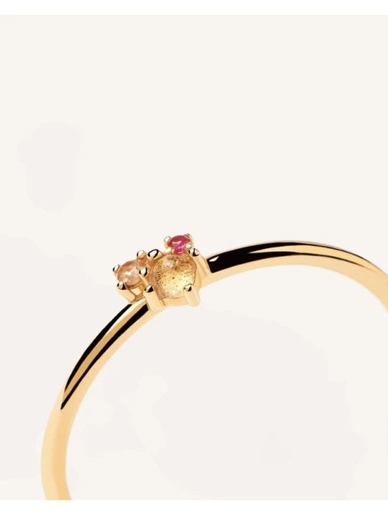 Anillo PDPaola Rosé Blush Plata 925MM Dorado Talla 12