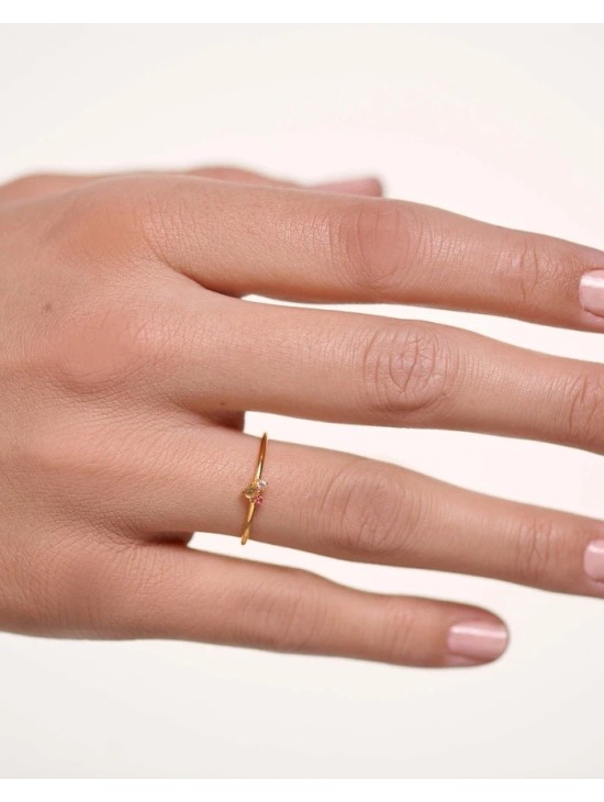 Anillo PDPaola Rosé Blush Plata 925MM Dorado Talla 12
