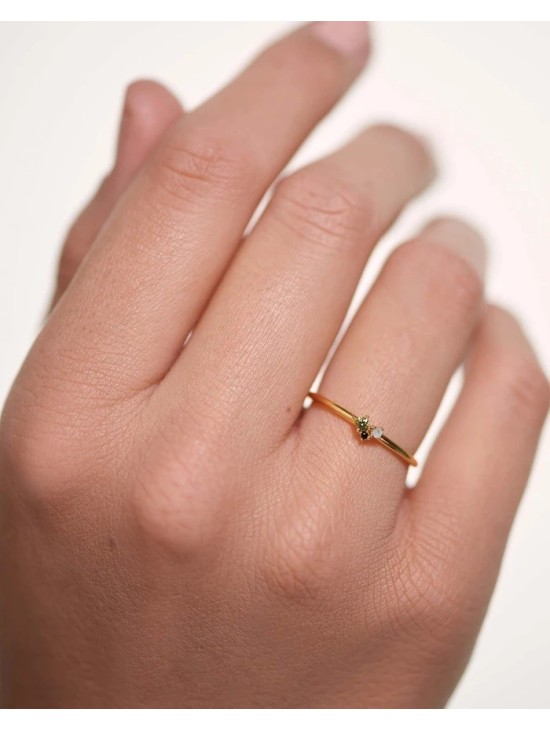 Anillo PDPaola Lime Blush Plata 925MM Dorado Talla 10