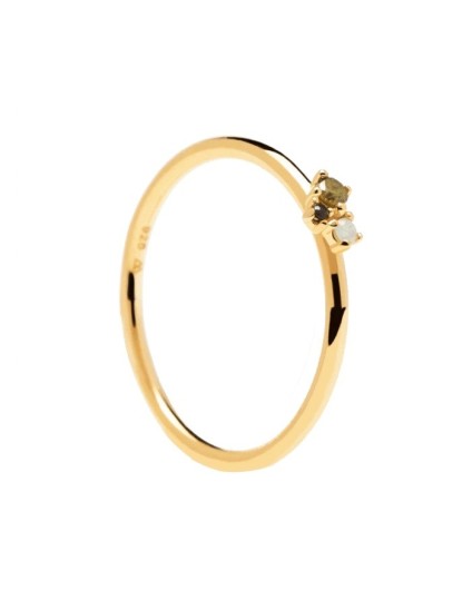 Anillo PDPaola Lime Blush Plata 925MM Dorado Talla 14
