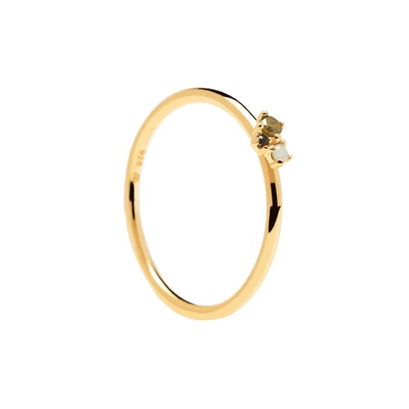 Anillo PDPaola Lime Blush Plata 925MM Dorado Talla 14