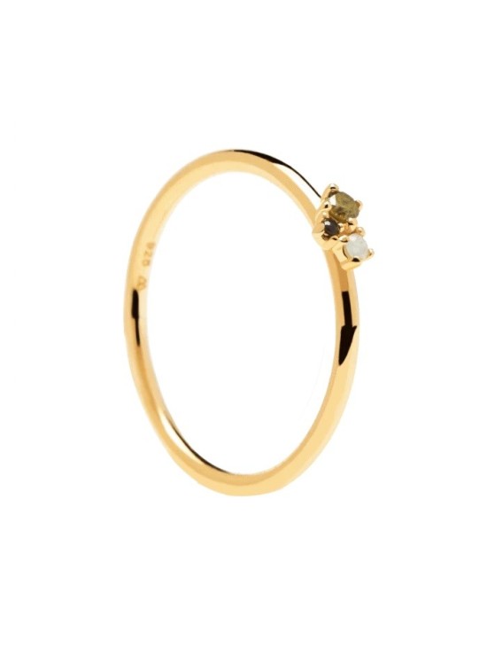 Anillo PDPaola Lime Blush Plata 925MM Dorado Talla 14