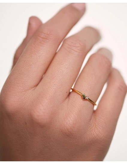 Anillo PDPaola Lime Blush Plata 925MM Dorado Talla 14