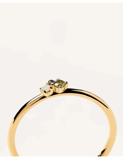 Anillo PDPaola Lime Blush Plata 925MM Dorado Talla 14