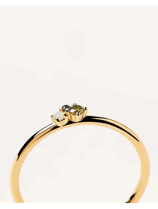 Anillo PDPaola Lime Blush Plata 925MM Dorado Talla 14