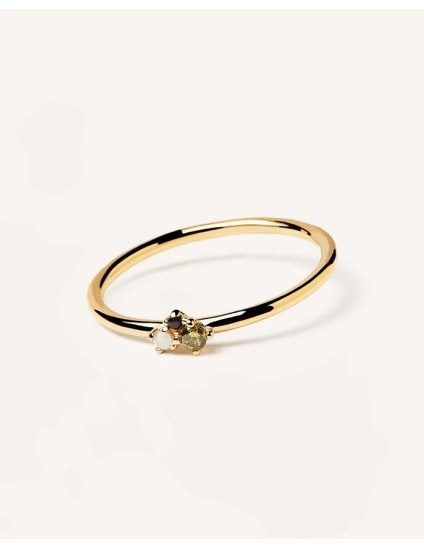 Anillo PDPaola Lime Blush Plata 925MM Dorado Talla 14