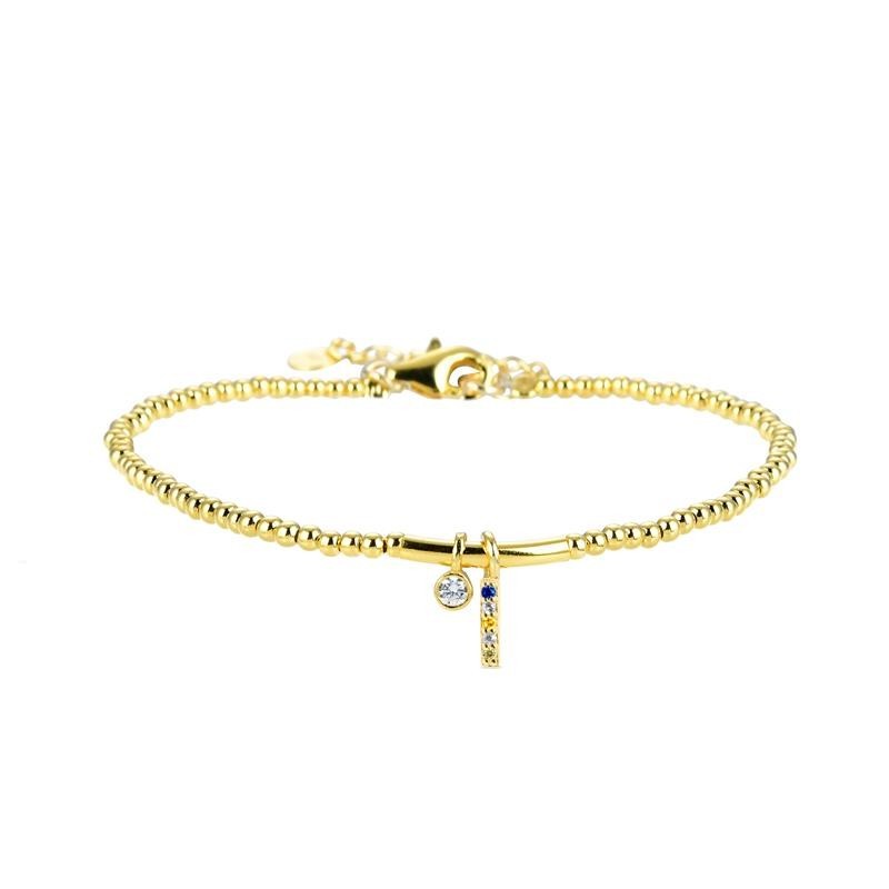 Pulsera Luxenter Letra I BH184Y20I00 Plata de Ley Dorado