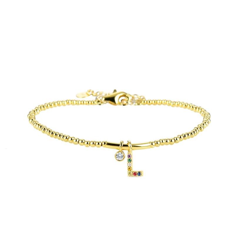 Pulsera Luxenter Letra L BH184Y20L00 Plata de Ley Dorado