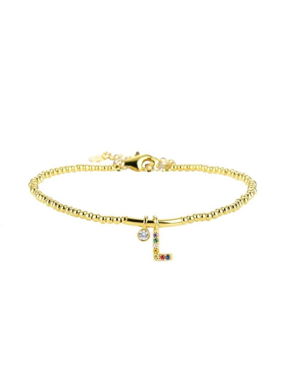 Pulsera Luxenter Letra L BH184Y20L00 Plata de Ley Dorado