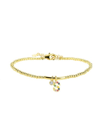 Pulsera Luxenter Letra S BH184Y20S00 Plata de Ley Dorado