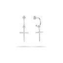 Pendientes de Plata Radiant Mujer RY000130 - Cruz Fina y Redondeada