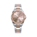 Reloj Mujer Sandoz Casuel 83000-77 - Acero Bicolor Rosado Esfera Rosada 34mm