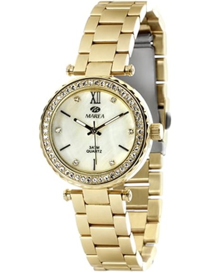 Relógio Marea Senhora B54008/2 Dourado com Bisel de Zircónias