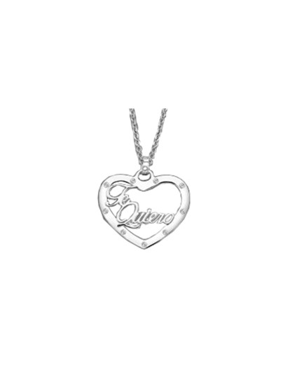 Colar Lotus Silver LP1646-1/1 em Prata com Pendente 'Amo-te