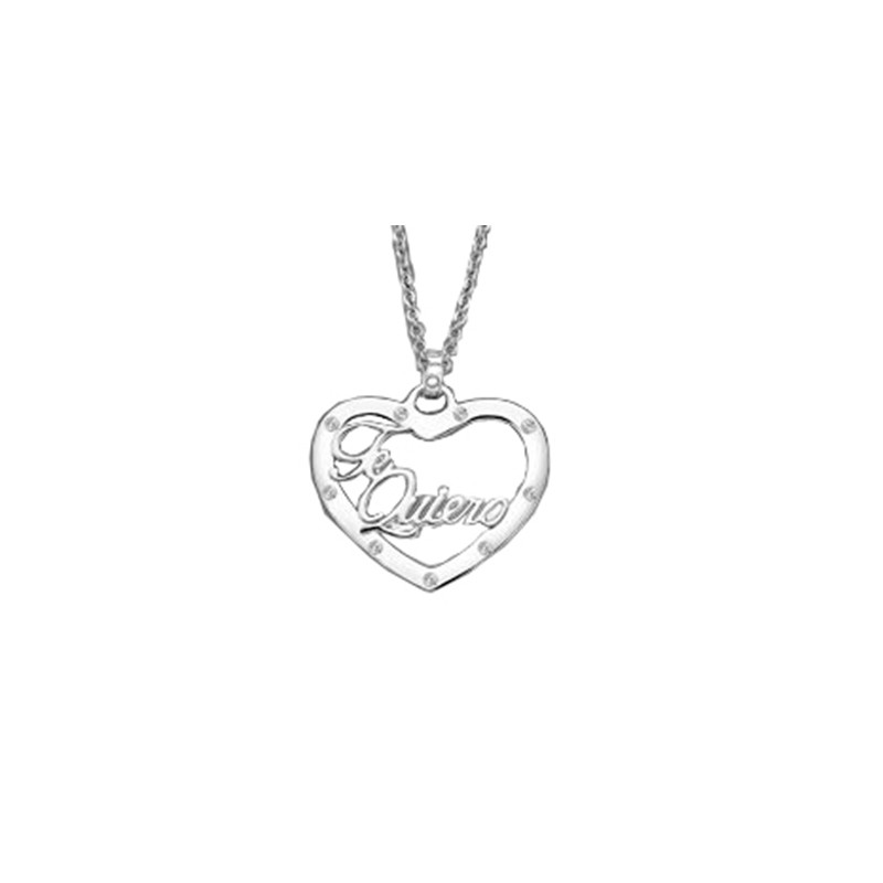 Colar Lotus Silver LP1646-1/1 em Prata com Pendente 'Amo-te