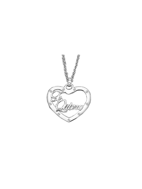 Colar Lotus Silver LP1646-1/1 em Prata com Pendente 'Amo-te