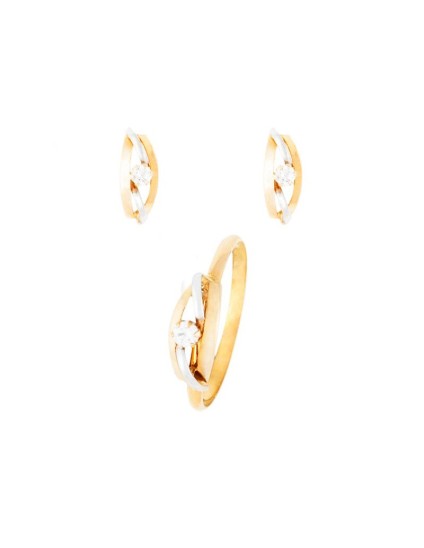 Conjunto Menina Brincos e Anel Ouro 18k para Comunhão