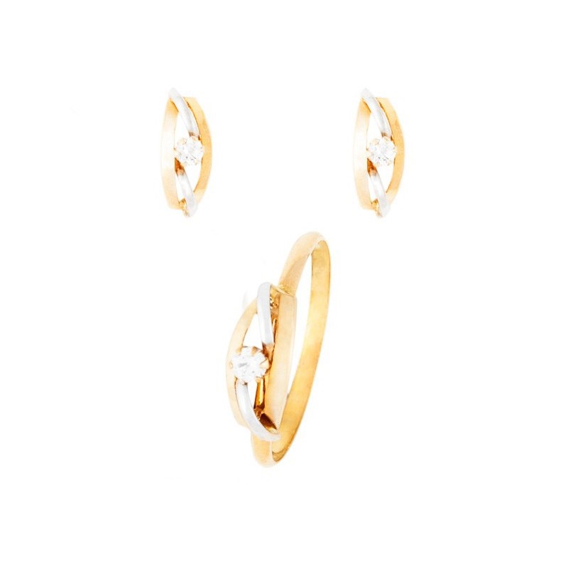 Conjunto Menina Brincos e Anel Ouro 18k para Comunhão