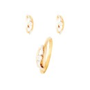 Conjunto Menina Brincos e Anel Ouro 18K. 750Mls. Zircónia