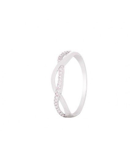 Sortija em Ouro Branco 18k com Zircónias – Elegância Online