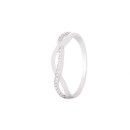 Sortija de Oro Blanco 18K. Circonitas 1827