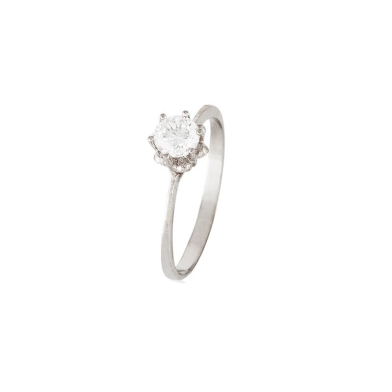 Sortija em Ouro Branco 18k com Zircónia - Compra Online Já