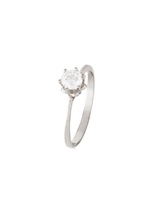 Sortija em Ouro Branco 18k com Zircónia - Compra Online Já