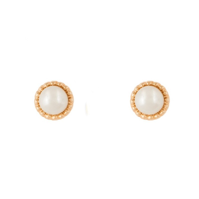 Brincos de Ouro para Bebé com Pérola - Segurança e Elegância