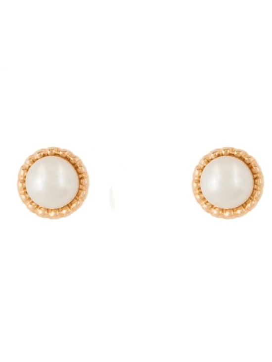 Brincos de Ouro para Bebé com Pérola - Segurança e Elegância