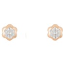 Brincos de Ouro para bebé Flor com Zircónia 18K. 750Mls.