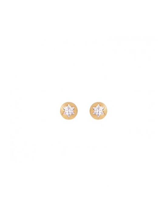 Brincos de ouro para bebé estrela com zircónia - Envio rápido