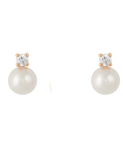 Pendientes de Oro para Bebé con Perlas y Circonita - Compra Aquí