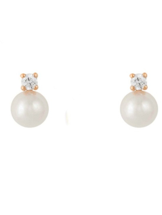 Brincos de Ouro para Bebé com Pérolas e Zircónia – Compre Aqui