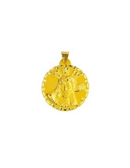 Medalla Cristo Gran Poder Oro Cara Cristo 18k