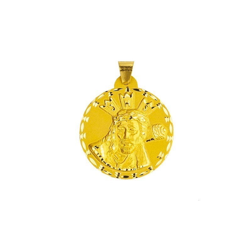 Medalla Cristo Gran Poder Oro Cara Cristo 18k