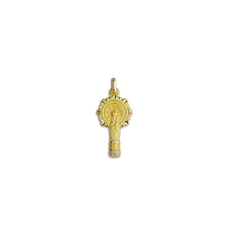 Medalla de la Virgen del Pilar de Zaragoza Silueta Oro 18k