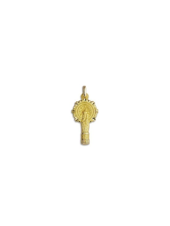 Medalla de la Virgen del Pilar de Zaragoza Silueta Oro 18k