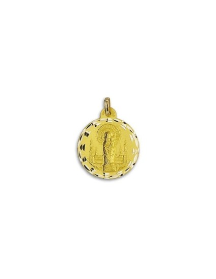Medalla de la Virgen del Pilar de Zaragoza Redonda Oro 18k
